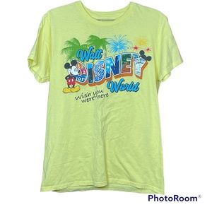 Walt Disney World Woman’s Lightweight Yellow Graphic Tee Size Medium